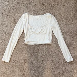 Aritzia Wilfred free White crop long sleeve top